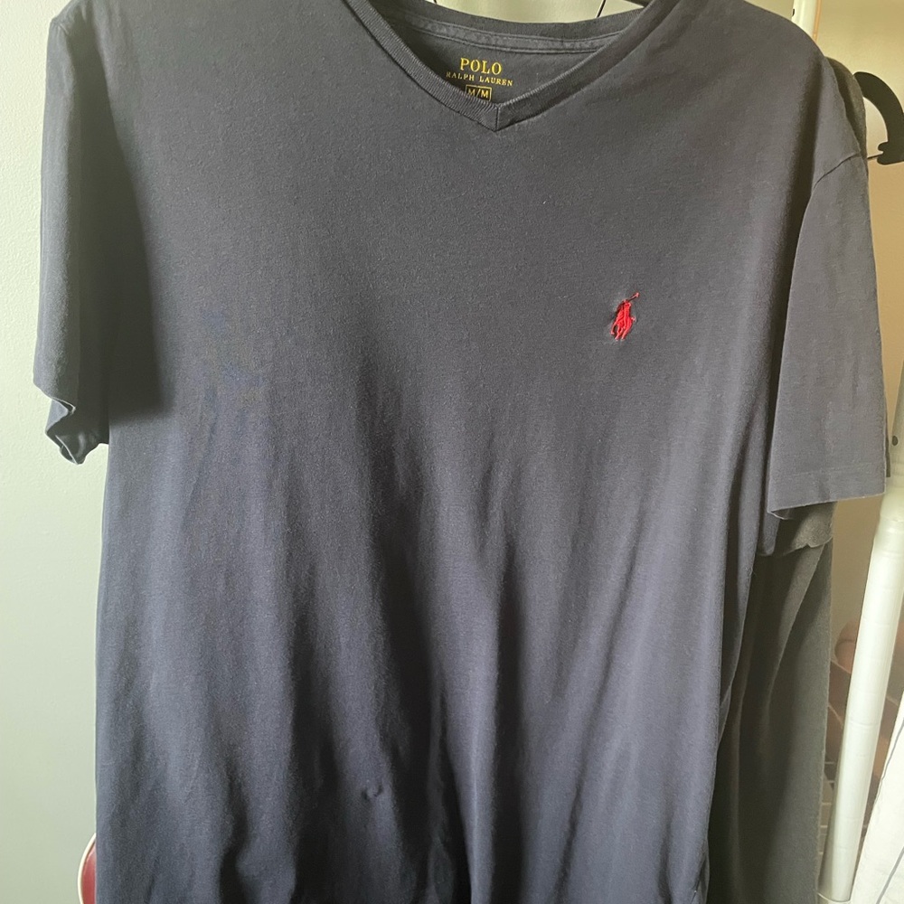 Polo by Ralph Lauren Men's Navy V-Neck Shirt